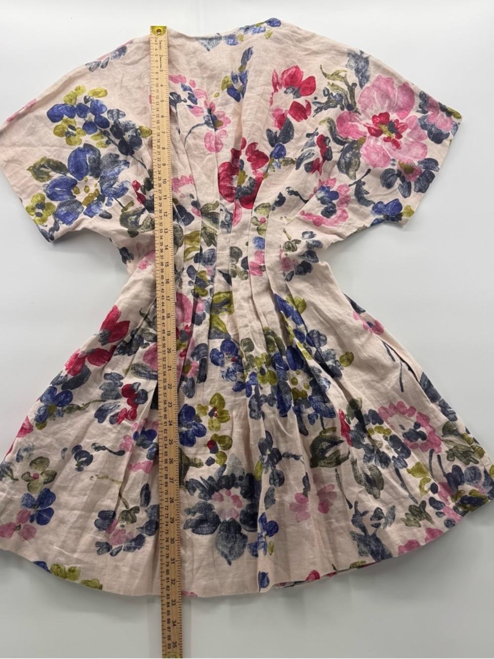 NWT Anthropologie Exquise The Tobie Linen Pleated Mini Shirt Dress floral  SzXXS - Picture 9 of 11